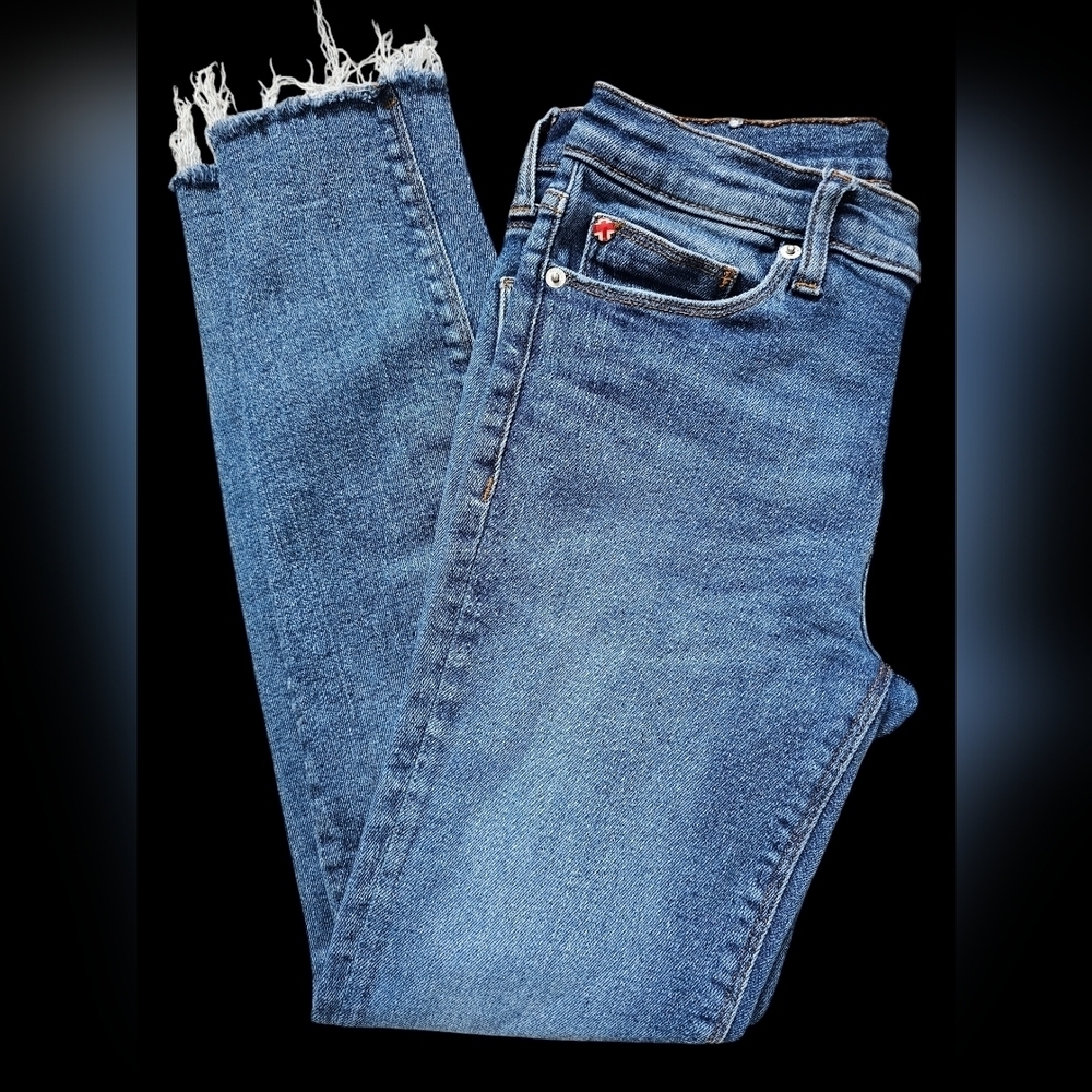 Hudson "Natalie Super Skinny" Jeans, raw hem, ankle/cropped, size 28 - Picture 4 of 10